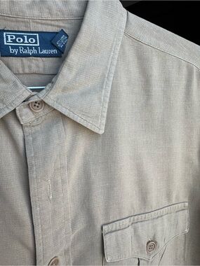 Polo by Ralph Lauren Men's Light Khaki Button-Down Shirt